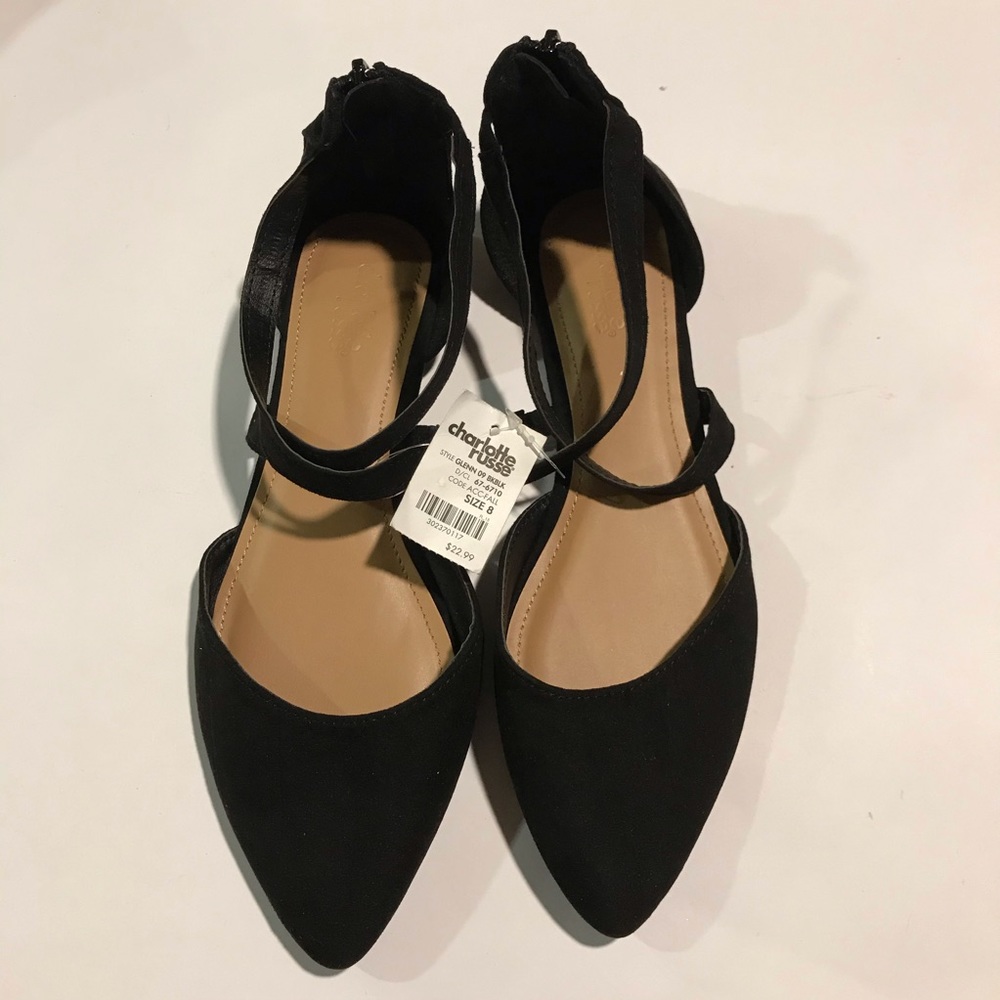 Black pointed shoe flats 8
